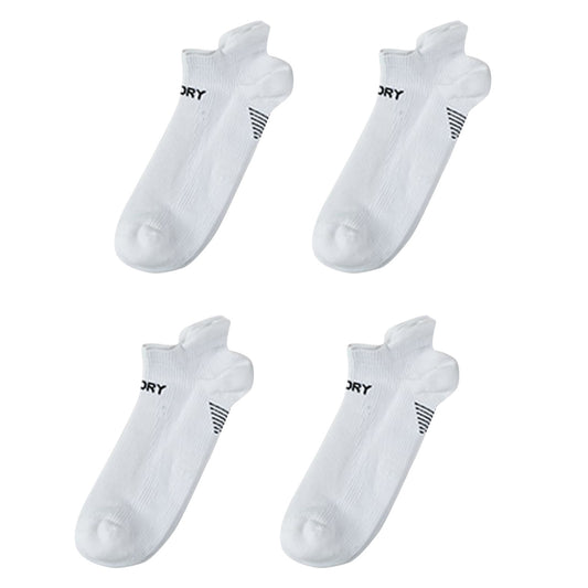 Rexy 4 Pack Seamless Sport Sneakers Socks Non-Slip Heel Tab Large - White
