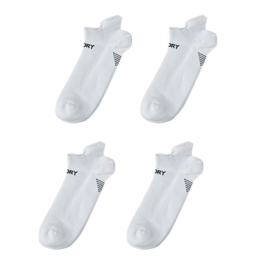 Rexy 4 Pack Seamless Sport Sneakers Socks Non-Slip Heel Tab Medium - White