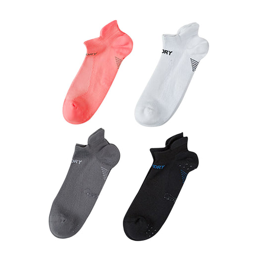 Rexy 4 Pack Seamless Sport Sneakers Socks Non-Slip Heel Tab Small - Multi Colour