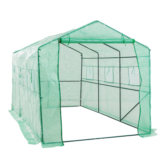 Home Ready Garden Greenhouse Walk-In Shed PE Apex 3.5x2x2M