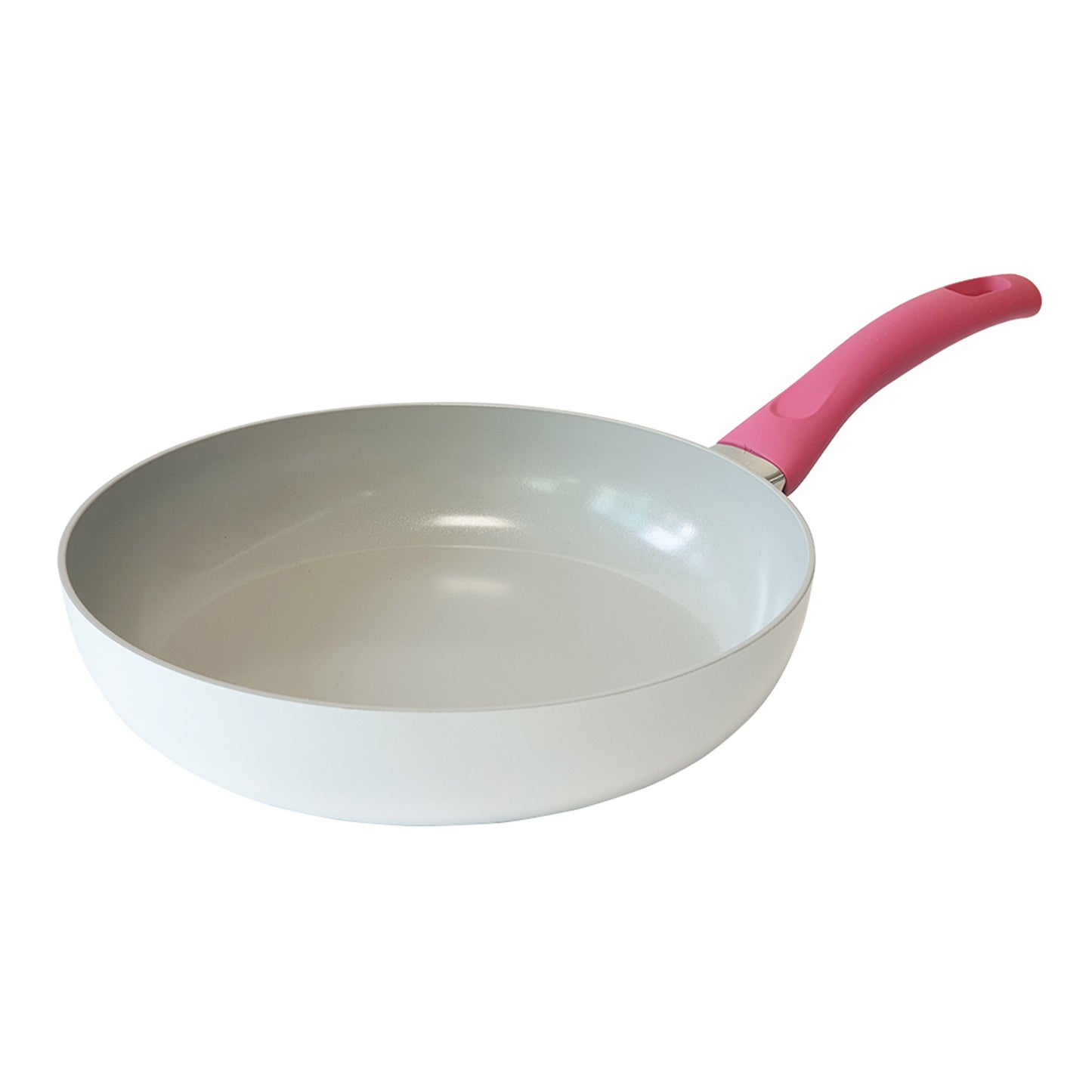 Jiniart Frypan Frying Pan Non-Stick Induction Ceramic Round 28cm - White