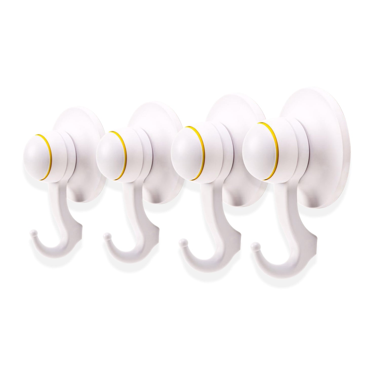 KiahLoc 4PC Suction Hook Removable 56mm - White