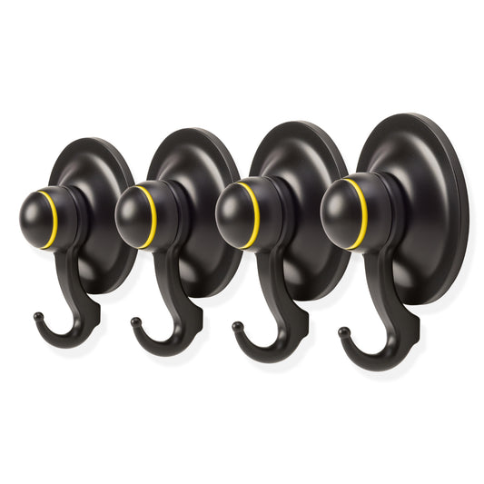 KiahLoc 4PC Suction Hook Removable 72mm - Black