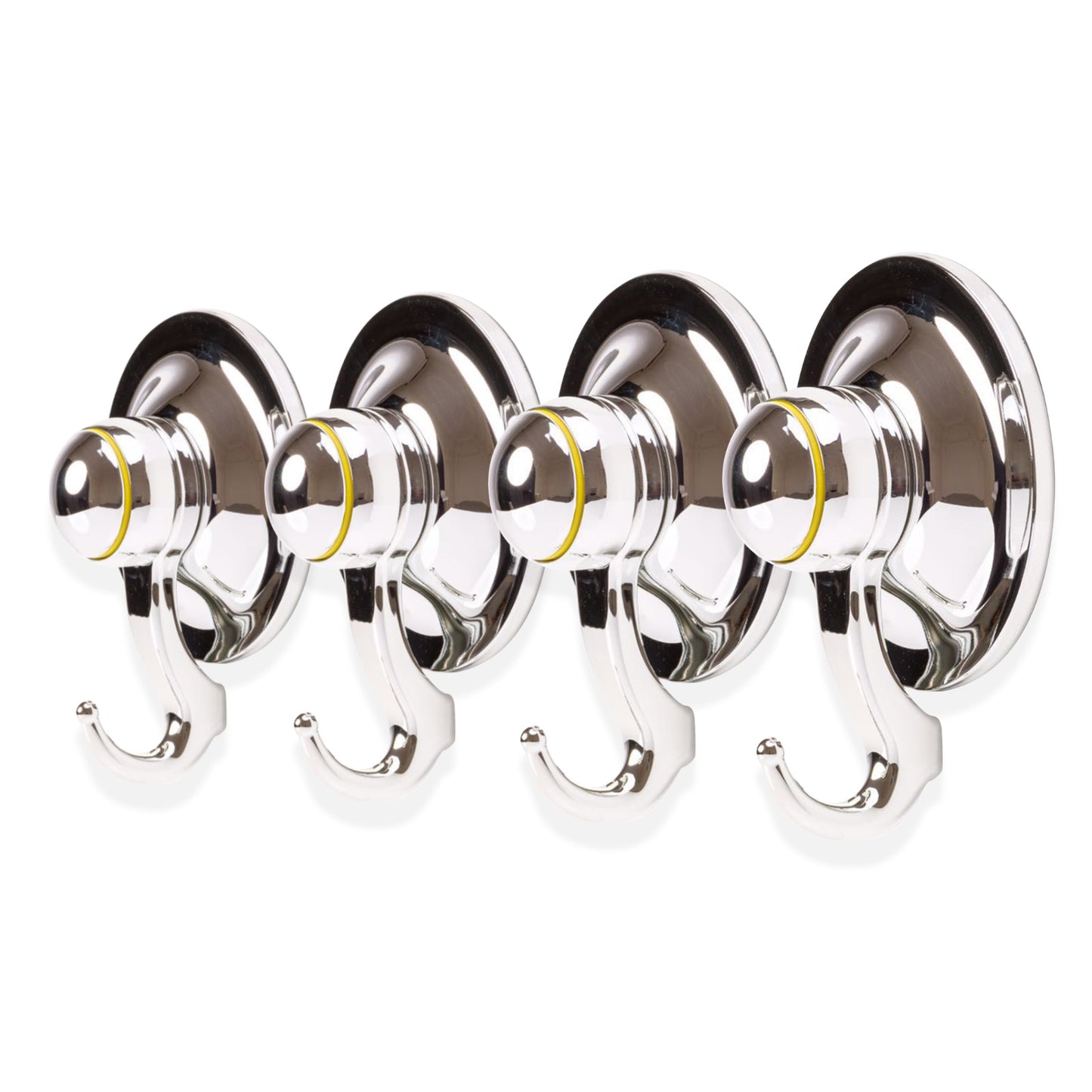 KiahLoc 4PC Suction Hook Removable 72mm - Chrome