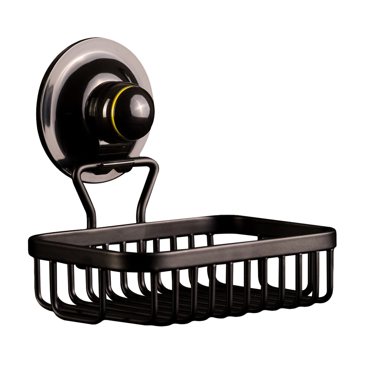 KiahLoc Soap Holder Basket Removable Stainless Suction - Black