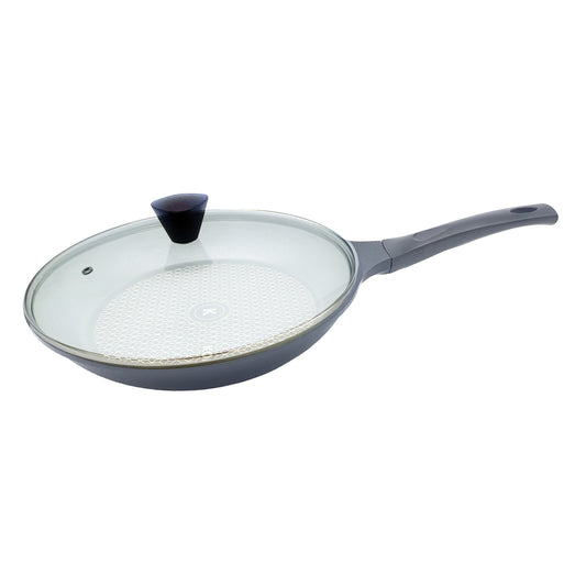 KOMAN Titanium Coating Frying Pan 28cm Non-Stick + Glass Lid