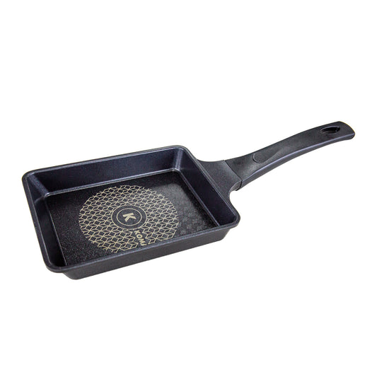 KOMAN Shinewon Frypan Frying Pan Non-stick Titanium 19x14cm Square - Black