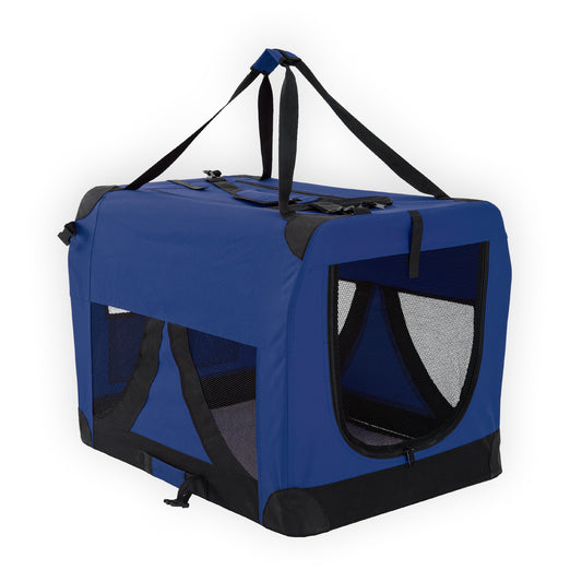 Paw Mate Portable Soft Dog Cage Crate Carrier L - Blue