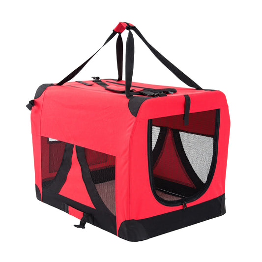 Paw Mate Portable Soft Dog Cage Crate Carrier L - Red