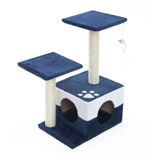 Paw Mate Cat Tree Multi Level Scratcher Mono 69cm - Blue